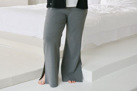Basics Women's Winter Wide Leg Pants (Bamboo Tanboocel) - Charcoal