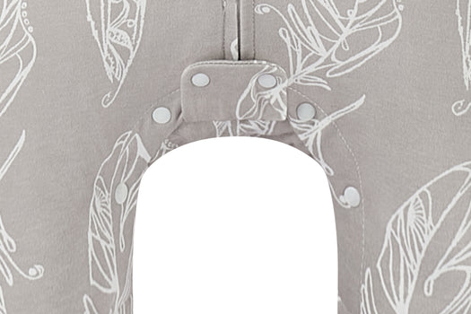 Long Sleeve Footed Sleep Bag 1.0 TOG (Organic Cotton) - Feather Grey