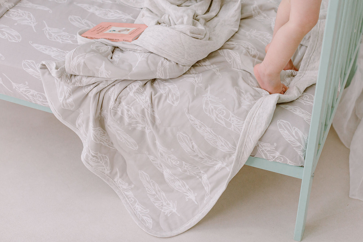 Medium Cozy Blanket (Bamboo Jersey) - Feather Grey