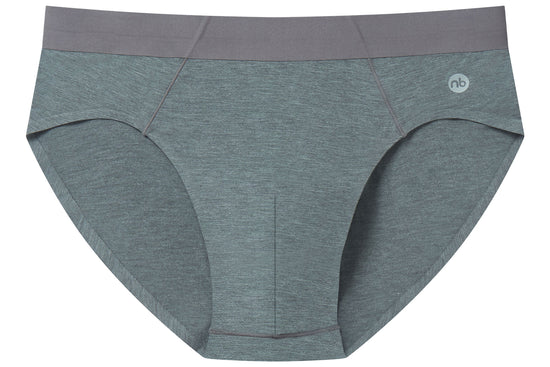 Men's Basics Briefs (Bamboo Spandex, 2 Pack) - Charcoal And Grey Dusk