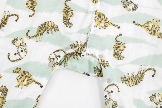 Bamboo Pima Long Sleeve Sleep Suit 0.6 TOG - Jungle Stripes - Nest Designs