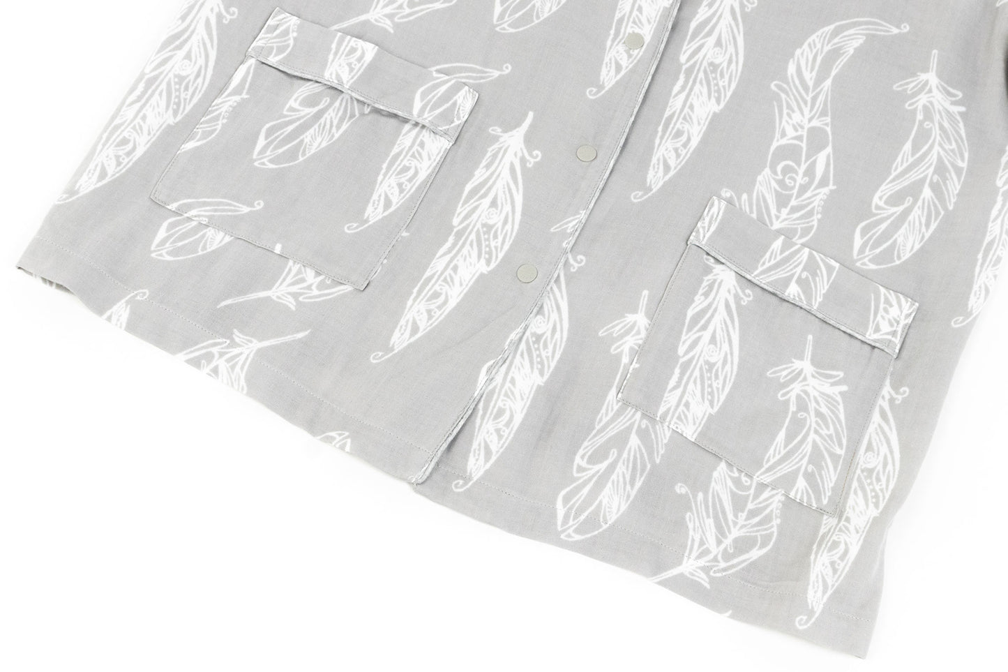 Unisex Button-up PJ Set (Bamboo Pima) - Feather Grey
