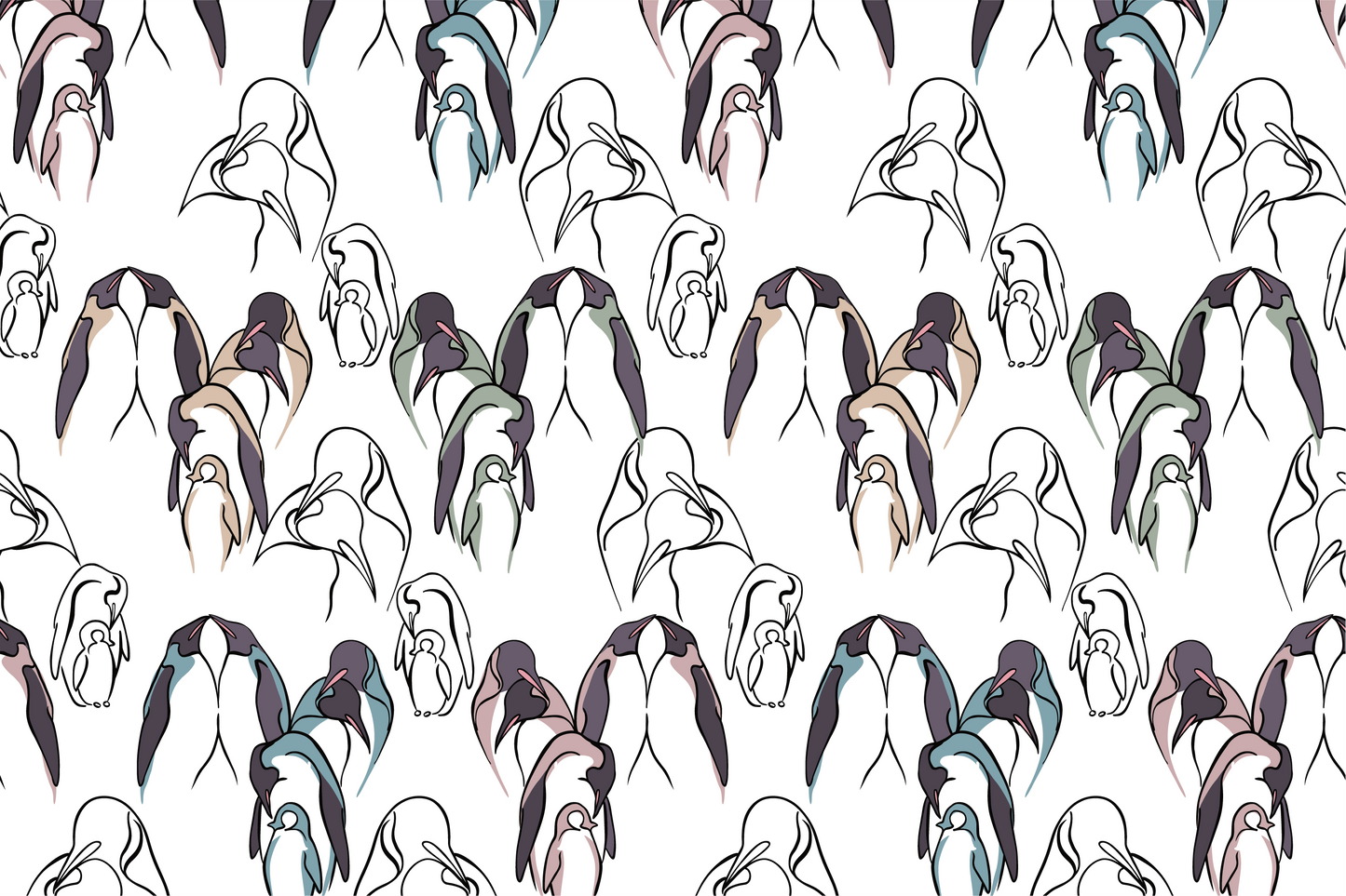 Long Sleeve Footed Sleep Bag 1.0 TOG (Bamboo) - Penguin Love