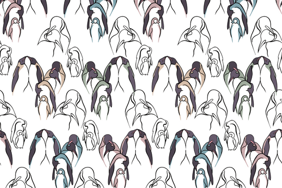 Long Sleeve Footed Sleep Bag 1.0 TOG (Bamboo) - Penguin Love
