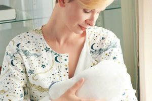 
            
                Load image into Gallery viewer, Women&amp;#39;s Long Sleeve Nursing PJ Set (Cotton) - Stars White
            
        