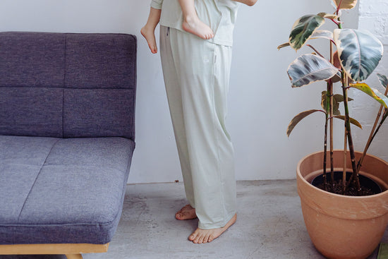 Women's Lounge Pants (Bamboo Jersey) - Pantone Dewkist