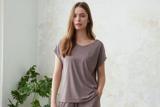Basics Women's T-Shirt (Bamboo) - Elderberry