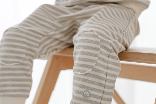 Basics Harem Pants (French Terry) - Grey Stripe