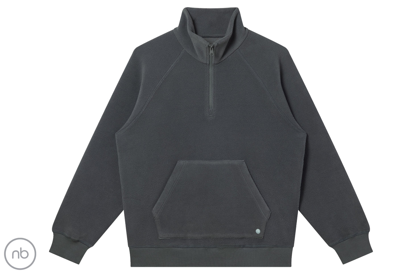 Basics Unisex Half Zip Fleece Top (Bamboo Cotton) - Dark Charcoal