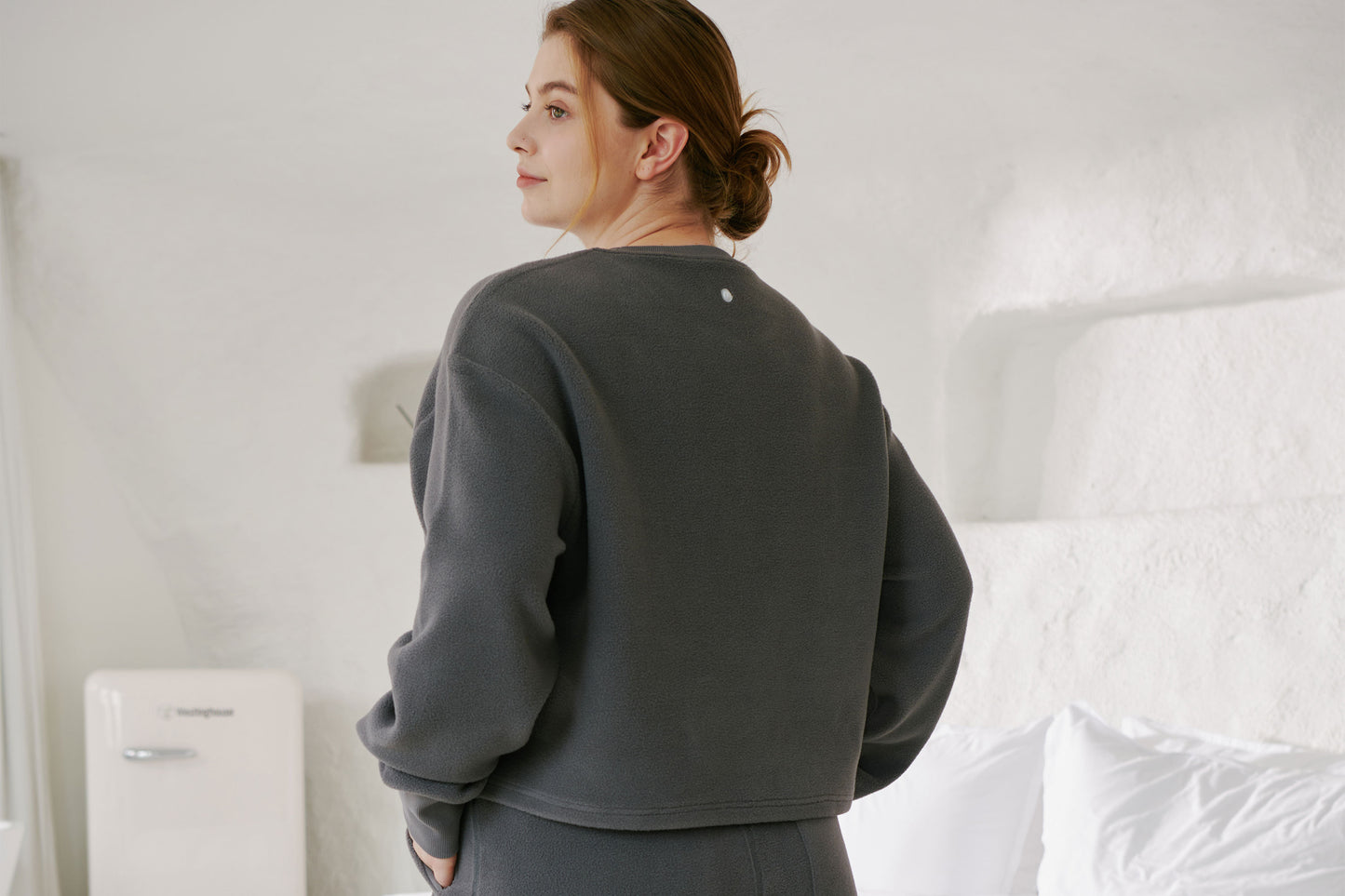 Basics Women's Fleece Sweater - Dark Charcoal
