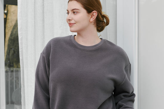 Basics Women's Fleece Sweater - Dark Charcoal