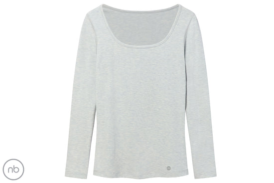 Load image into Gallery viewer, Basics Women&amp;#39;s Long Sleeve Top (Bamboo Tanboocel) - Grey Dawn
