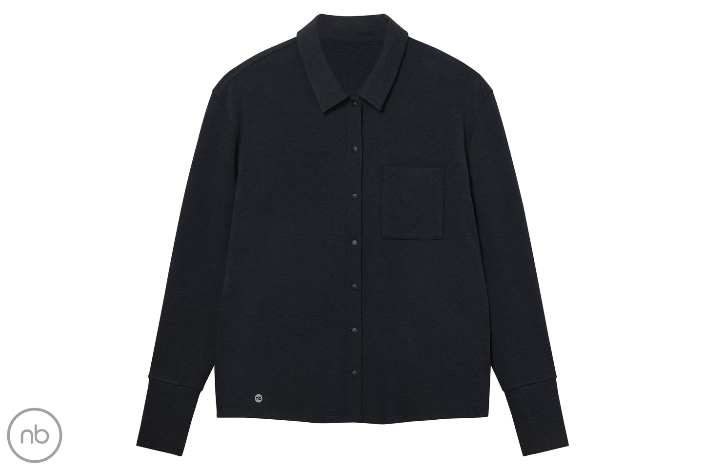 Basics Women's Winter Button Up Shirt (Bamboo Tanboocel) - Black