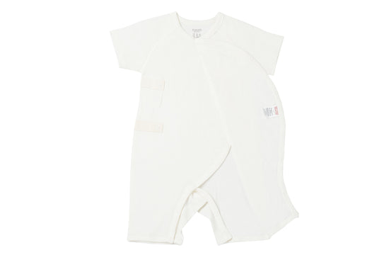 Basics Short Sleeve Kimono Romper (Organic Cotton, 2 Pack) - Off White
