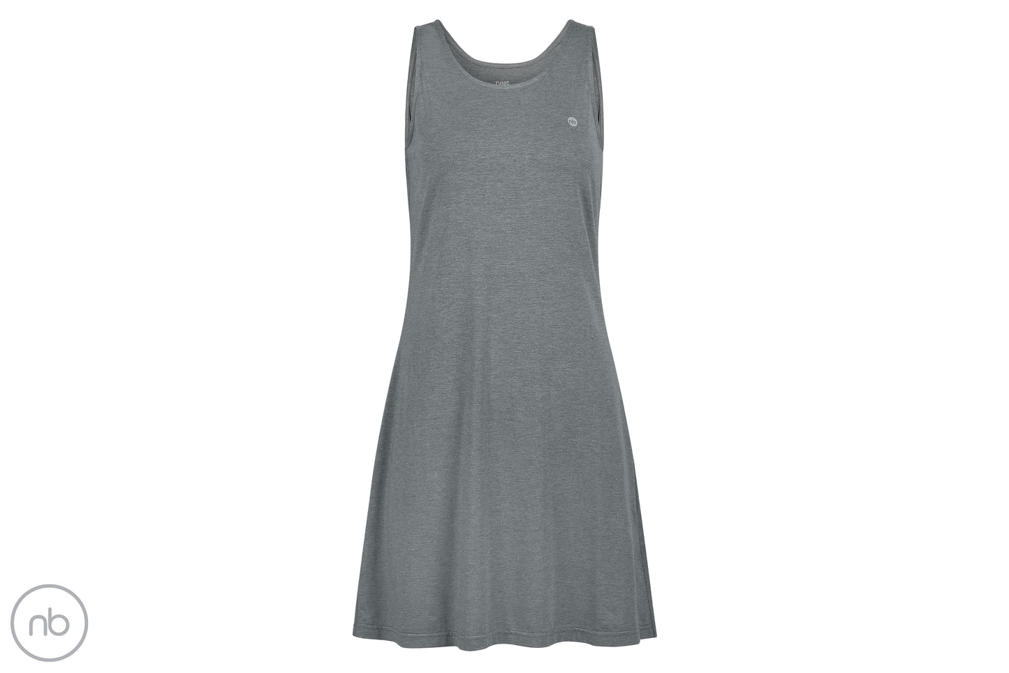 Basics Women's Sleeveless Dress (Bamboo) - Charcoal