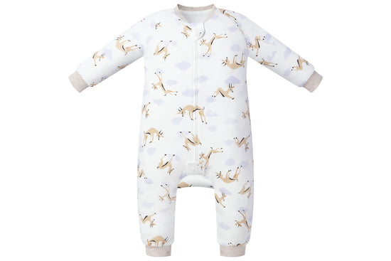 Load image into Gallery viewer, Long Sleeve Footed Sleep Bag 1.0 TOG (Organic Cotton) - Gazelle Sky
