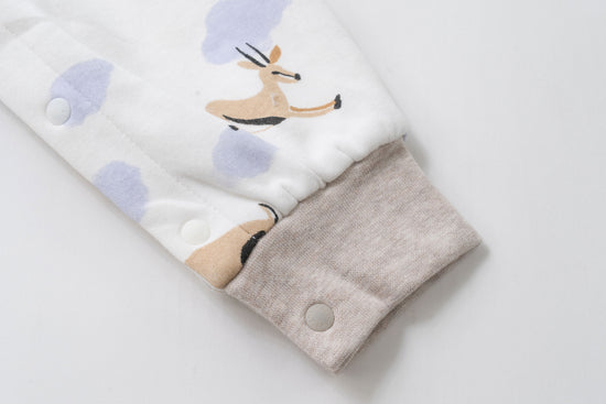 Load image into Gallery viewer, Long Sleeve Footed Sleep Bag 1.0 TOG (Organic Cotton) - Gazelle Sky
