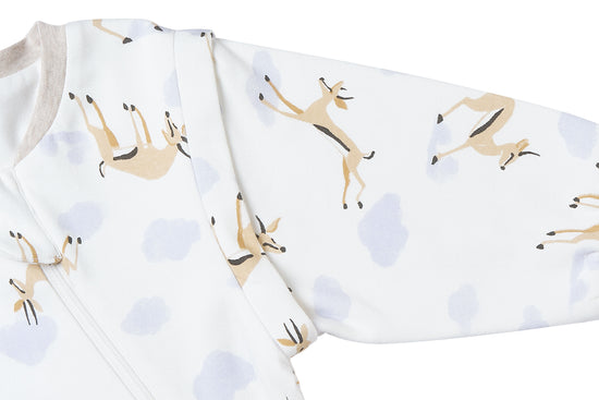 Load image into Gallery viewer, Removable Sleeve Sleep Bag 1.0 TOG (Organic Cotton) - Gazelle Sky
