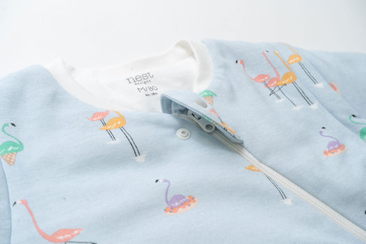 Removable Sleeve Sleep Bag 3.5 TOG (Organic Cotton) - Fabulous Flamingoes