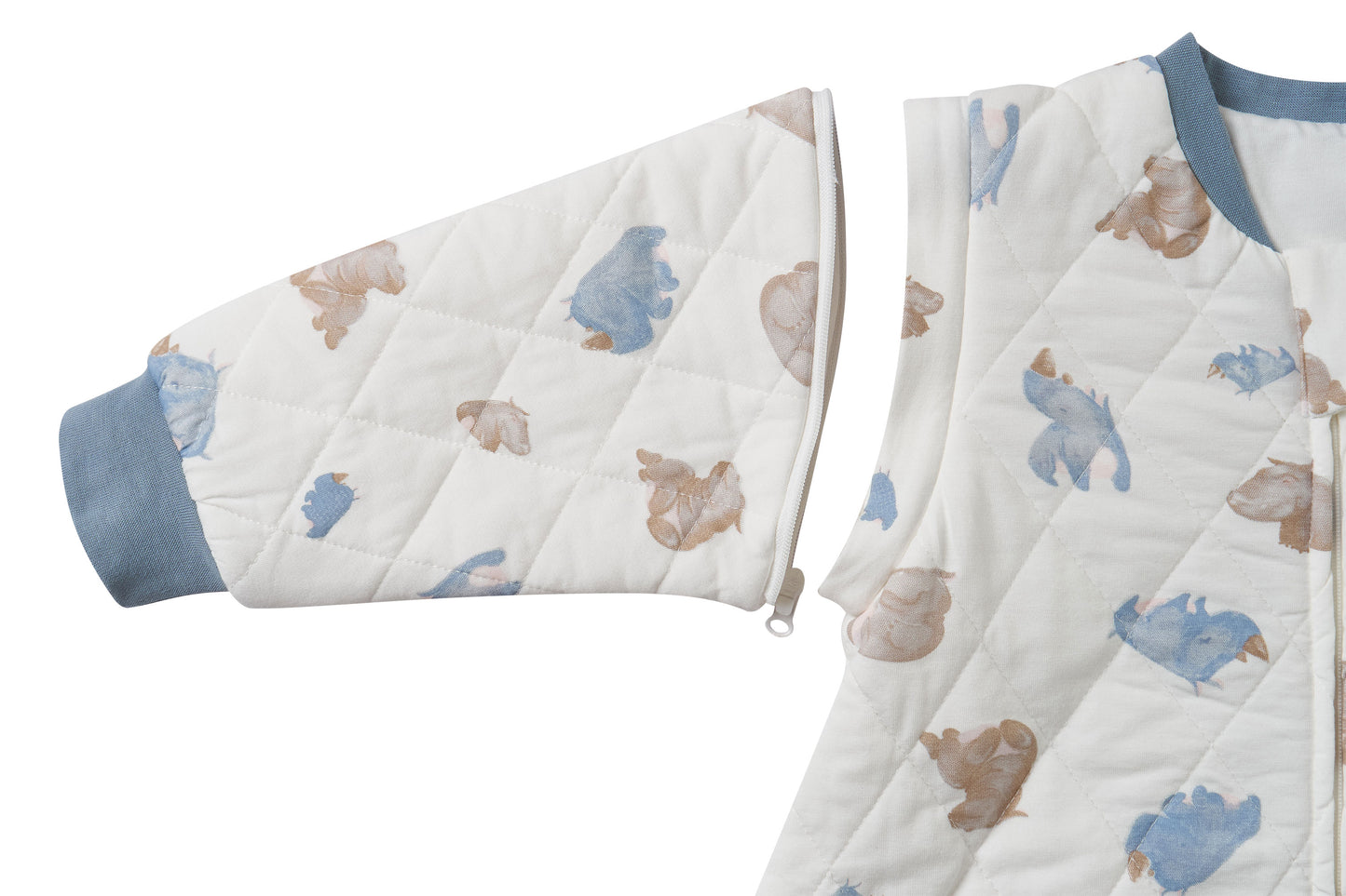 Load image into Gallery viewer, Convertible Quilted Sleep Bag 2.0 TOG (Bamboo Jersey) - Rhino Hippo
