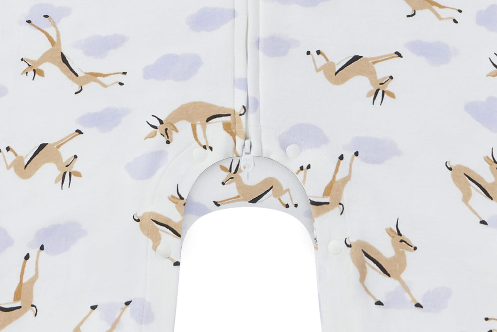 
            
                Load image into Gallery viewer, Long Sleeve Romper (Organic Cotton) - Gazelle Sky
            
        