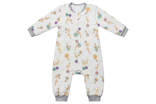 Quilted Long Sleeve Romper (Bamboo Jersey) - Giraffe Shapes