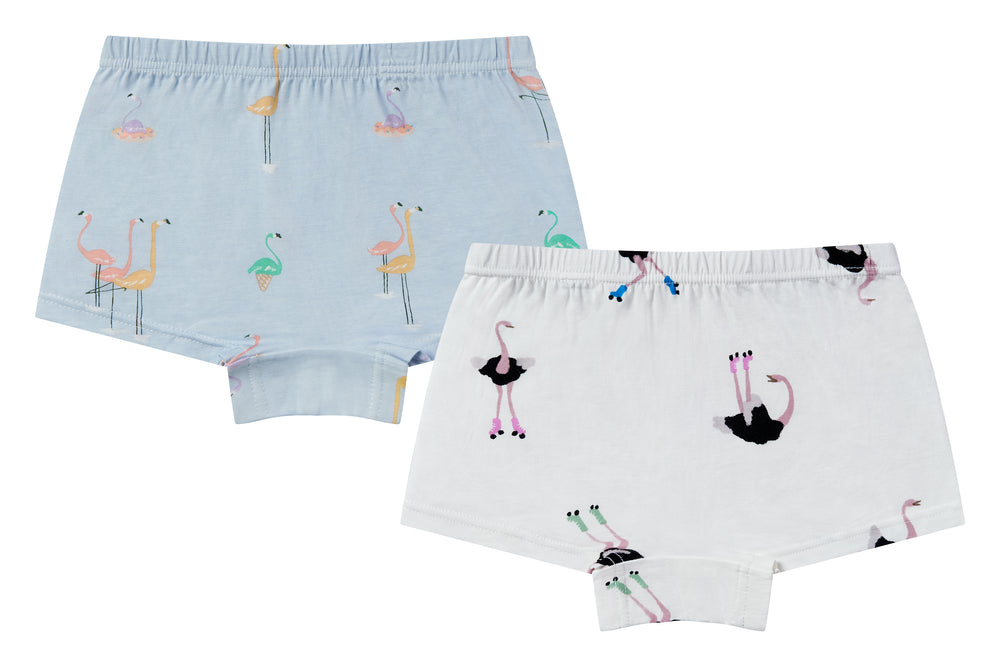 
            
                Load image into Gallery viewer, Girls Boy Short Underwear (Bamboo, 2 Pack) - Tall Birds
            
        