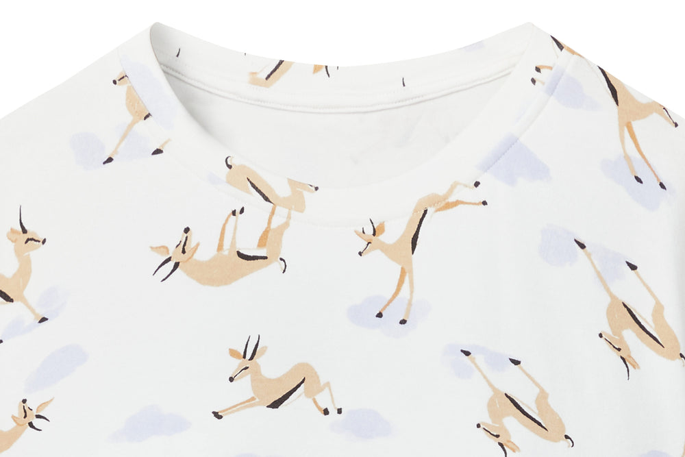 Women's Long Sleeve PJ Set (Cotton) - Gazelle Sky