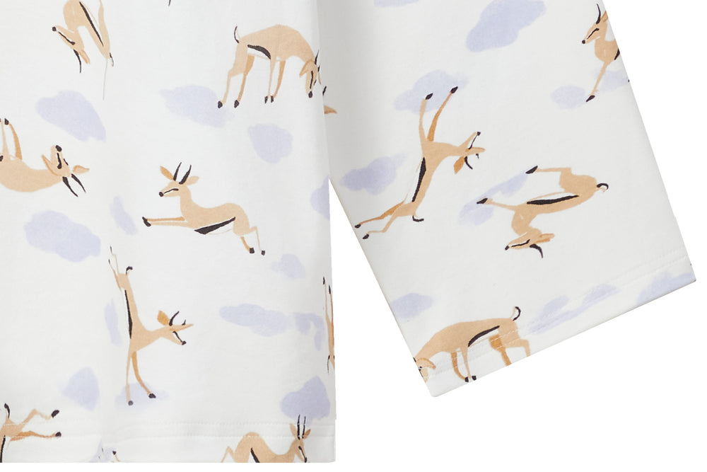 Women's Long Sleeve PJ Set (Cotton) - Gazelle Sky