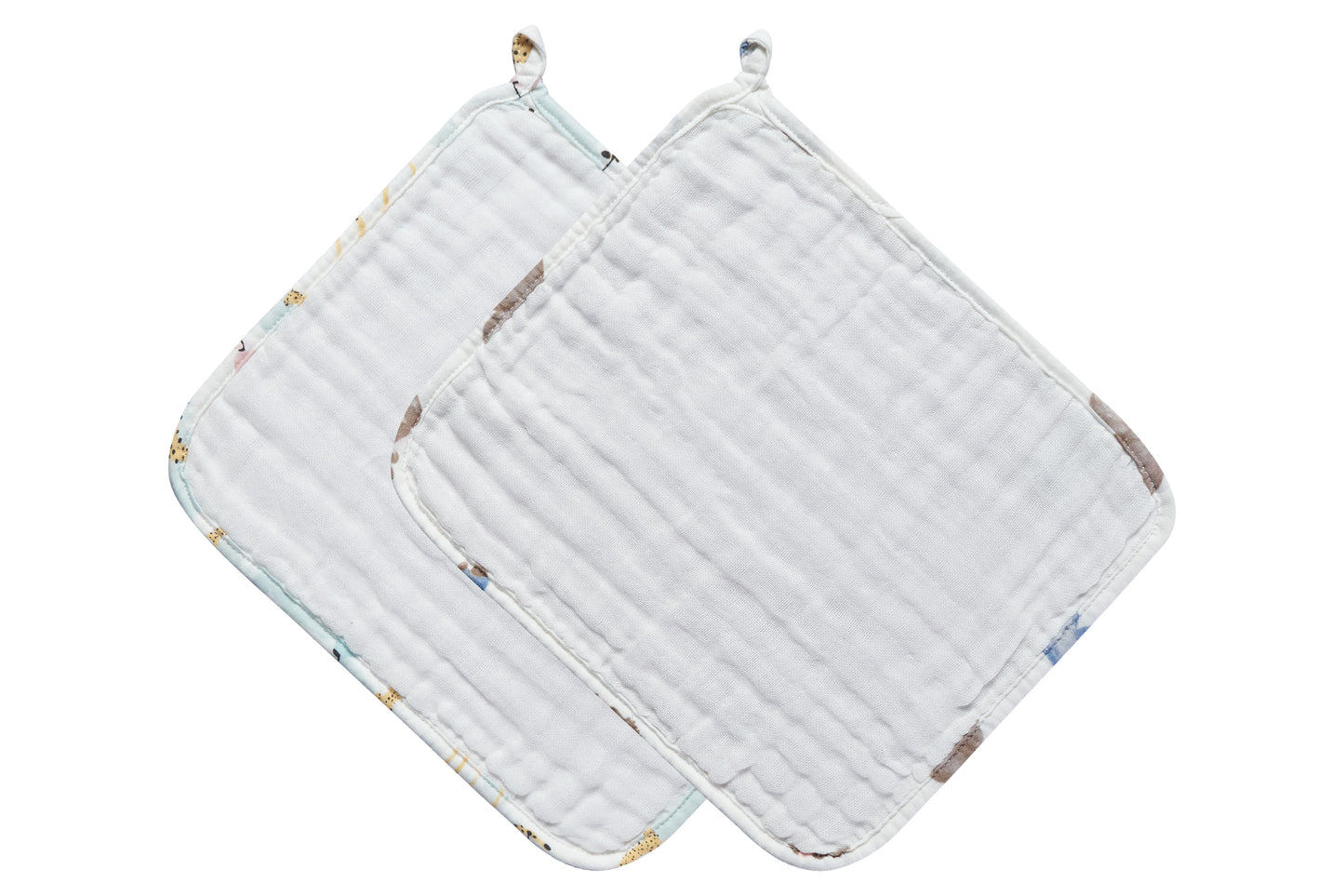 Load image into Gallery viewer, 6-Layer Baby Washcloth Set (Organic Cotton, 2 Pack) - FW23 Assorted
