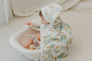 
            
                Load image into Gallery viewer, 9-Layer Hooded Baby Bath Towel (Organic Cotton) - Cheetah Party
            
        