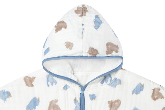 Load image into Gallery viewer, Hooded Baby Bath Cloak (Organic Cotton) - Rhino Hippo
