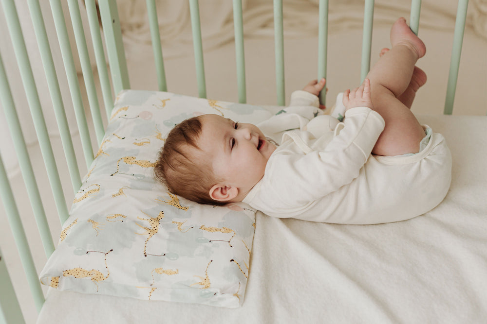 Toddler Pillow and Pillowcase (Bamboo Jersey, Small) - Cheetah Party
