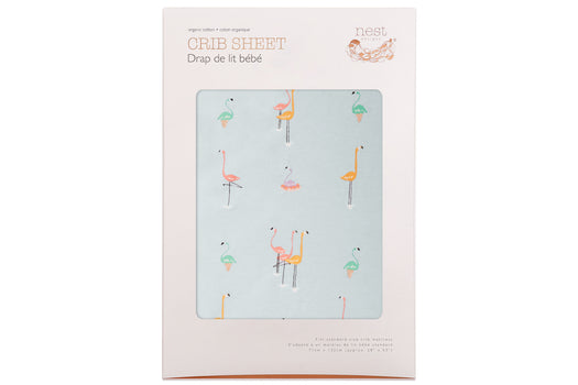 Fitted Crib Sheet (Combed Cotton) - Fabulous Flamingoes