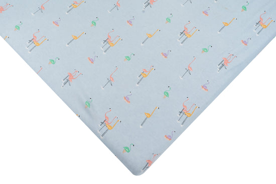 Fitted Twin Sheet (Combed Cotton) - Fabulous Flamingoes