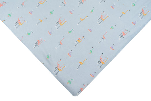 Fitted Crib Sheet (Combed Cotton) - Fabulous Flamingoes