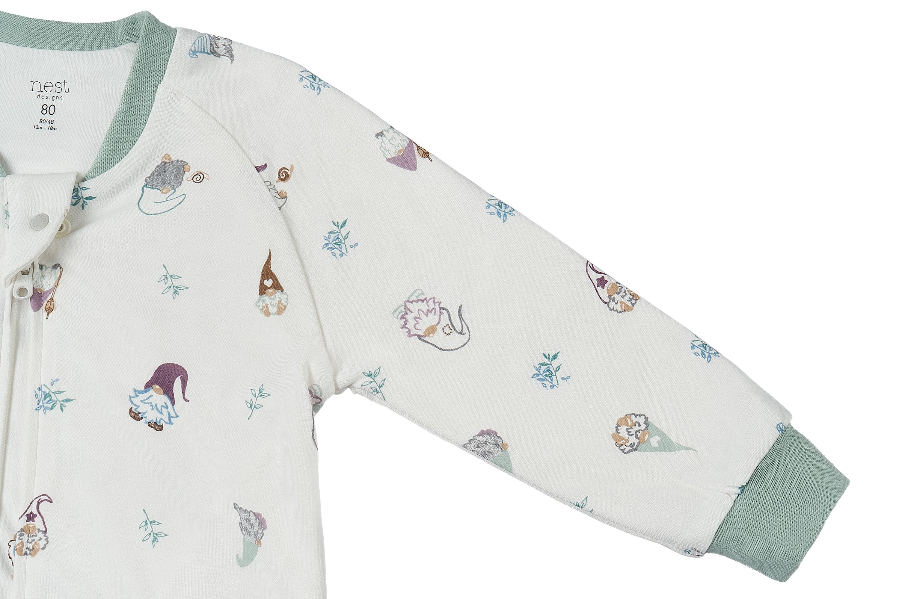 Long Sleeve Footed Sleep Bag 1.0 TOG (Organic Cotton) - Oh Gnome!
