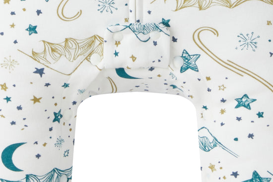 Long Sleeve Footed Sleep Bag 1.0 TOG (Organic Cotton) - Stars White