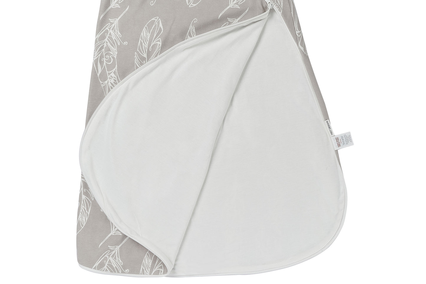 Removable Long Sleeve Sleep Bag 1.0 TOG (Organic Cotton) - Feather Grey
