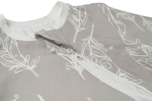 Removable Long Sleeve Sleep Bag 1.0 TOG (Organic Cotton) - Feather Grey