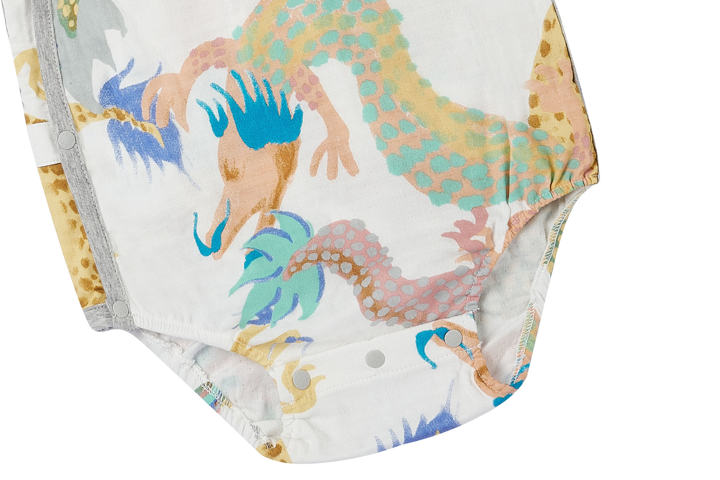 Load image into Gallery viewer, Short Sleeve Kimono Onesie (Bamboo) - Dragon Dance
