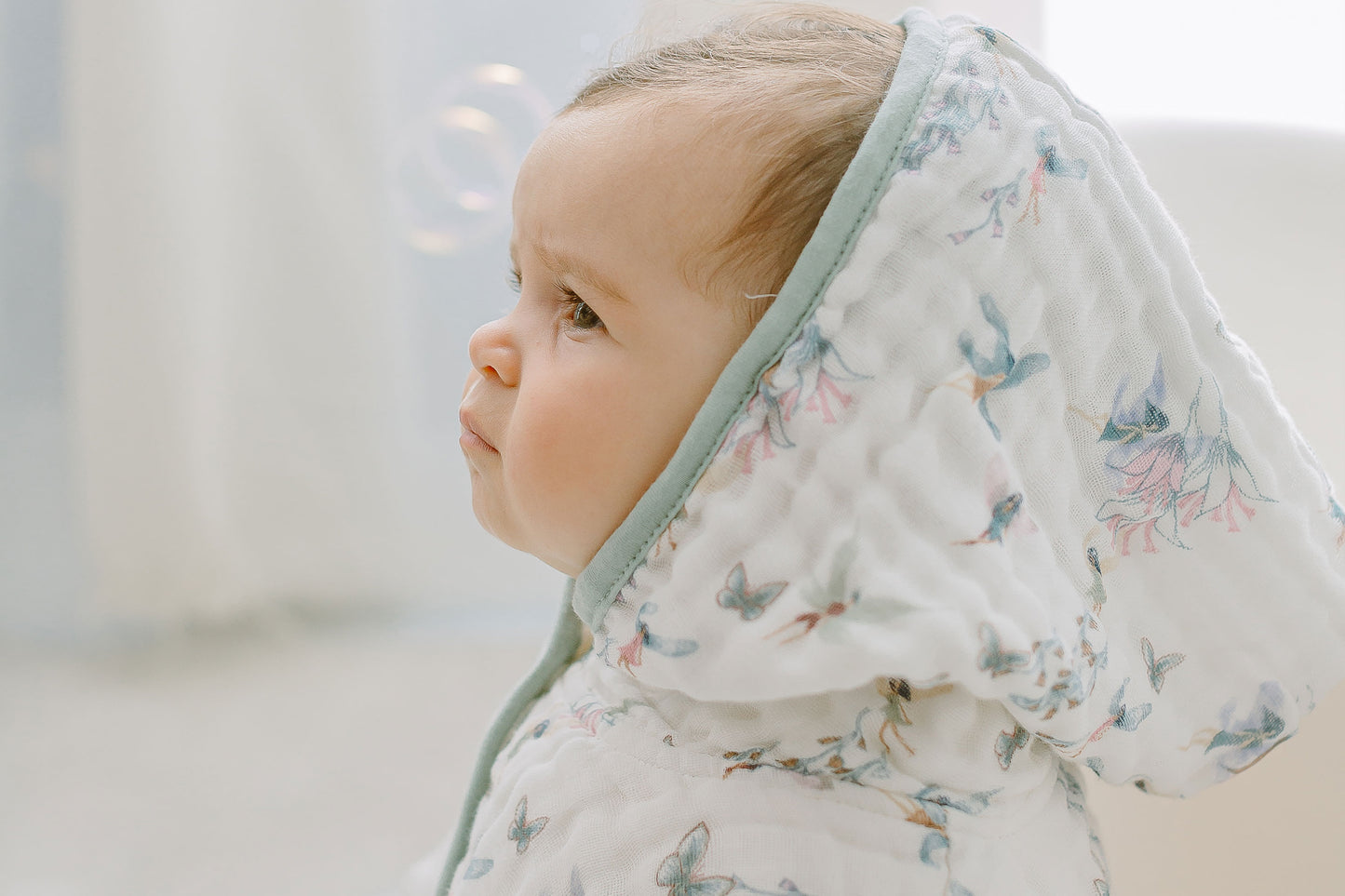 Hooded Baby Bath Cloak (Organic Cotton) - Fairy Tale