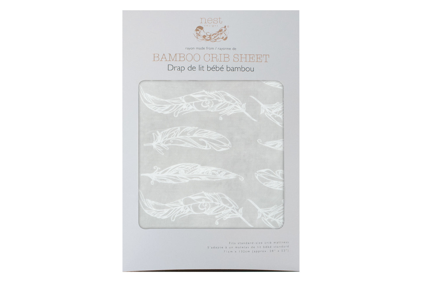 Crib Sheet (Bamboo) - Feather Grey