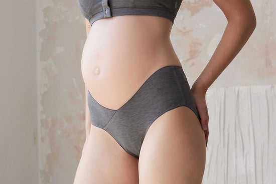 Nest Bump Women's Underwear (2 Pack, Bamboo Spandex) - Warm Taupe/Charcoal