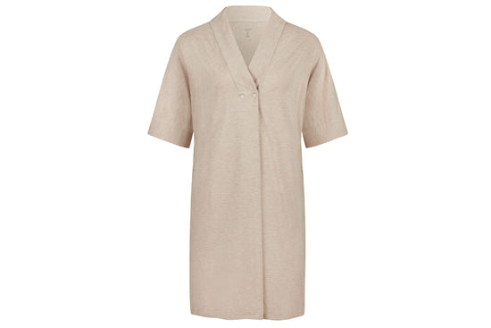 Nest Bump Women's Short Sleeve Nursing Dress (Bamboo) - Warm Taupe