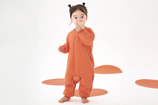 Load image into Gallery viewer, Long Sleeve Footed Sleep Bag 2.5 TOG (Bamboo Jersey) - Pantone Apricot Orange

