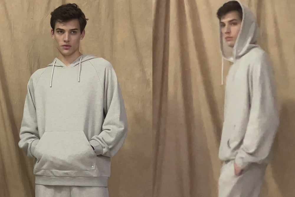 
            
                Load and play video in Gallery viewer, Men&amp;#39;s Basics Organic Terry Hoodie - Cloudburst Light
            
        
