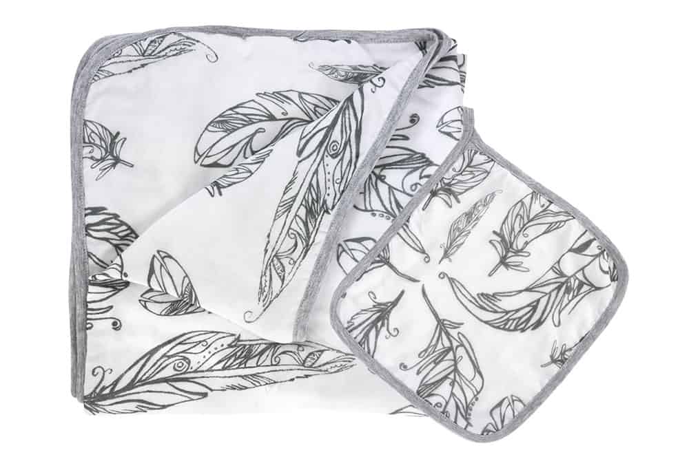 4 Layer Bamboo Nesting Baby Blanket - Feather White - Nest Designs