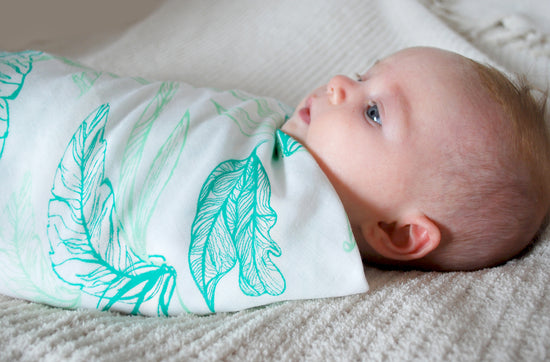Bamboo Swaddle Blankies (2 Pack) - Leaves - Nest Designs