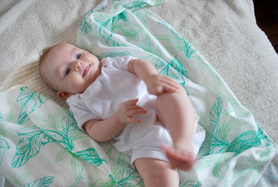 Bamboo Swaddle Blankies (2 Pack) - Leaves - Nest Designs